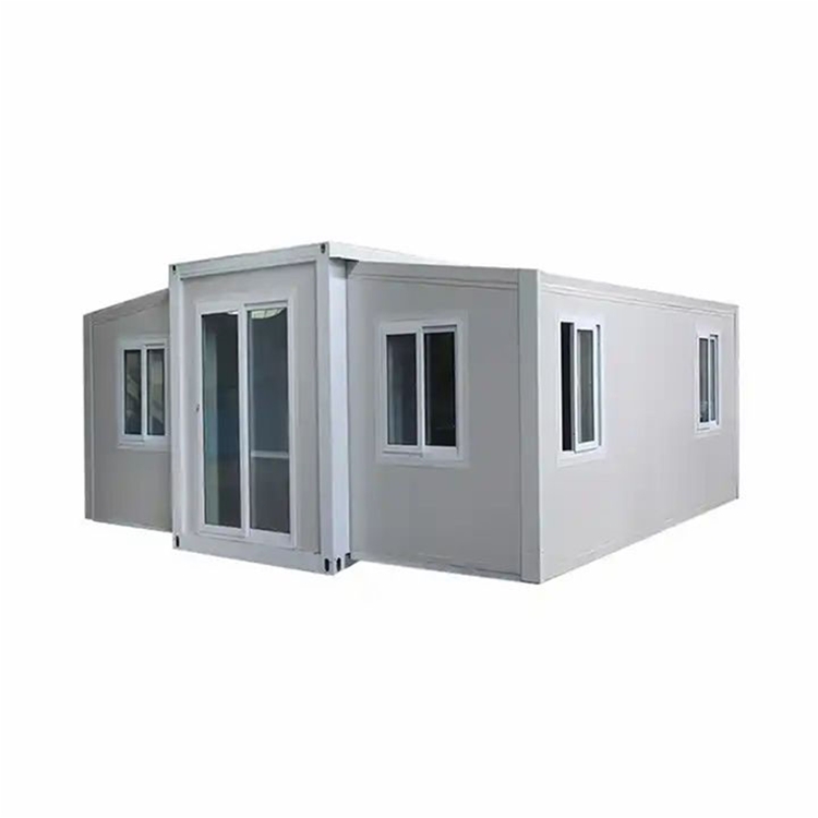 Luxury prefab house 20ft 40ft steel galvanized panel pipe double wing expandable house